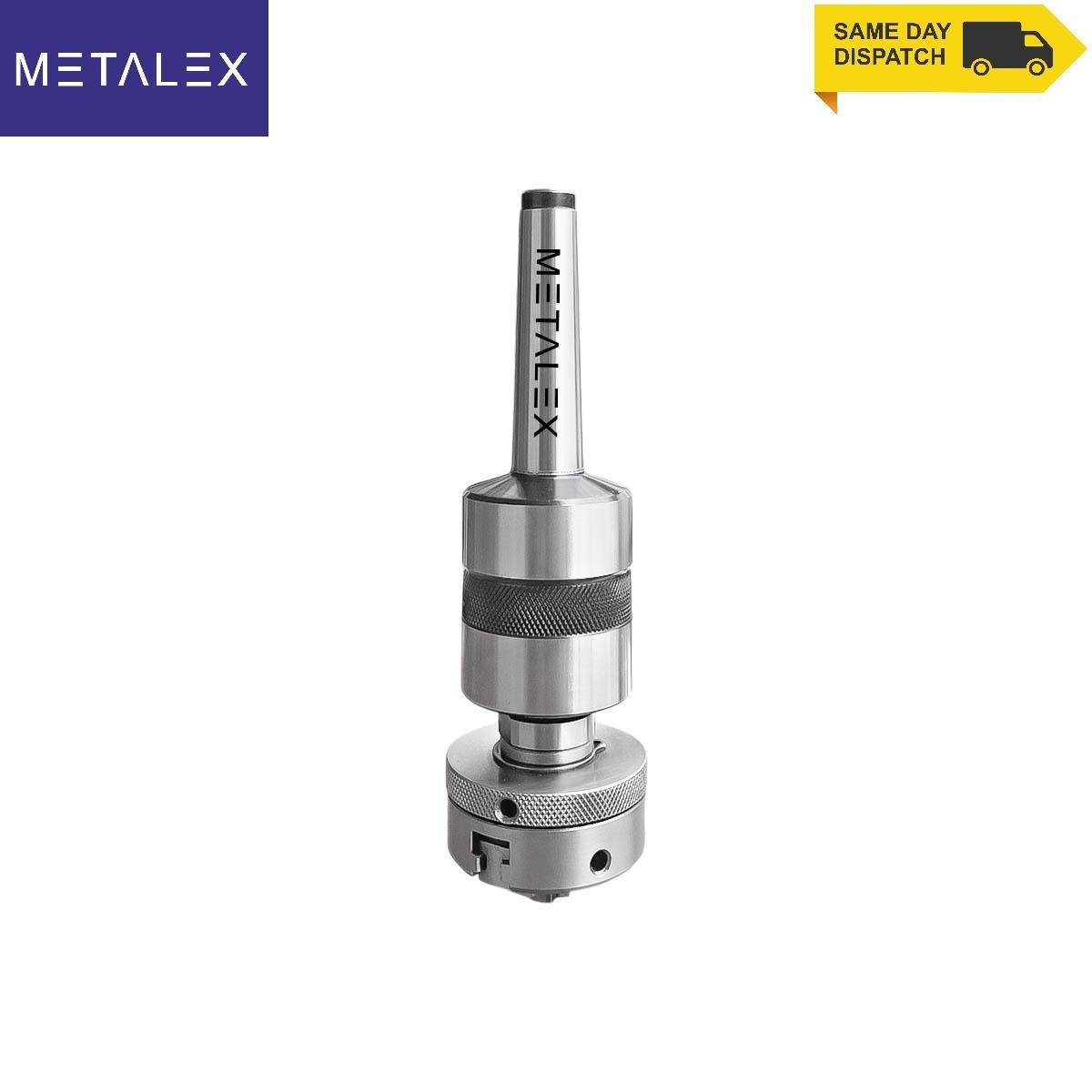 50mm 3 Jaw Self Centering Lathe Chuck MT2 Live Revolving Tailstock Adapter Set