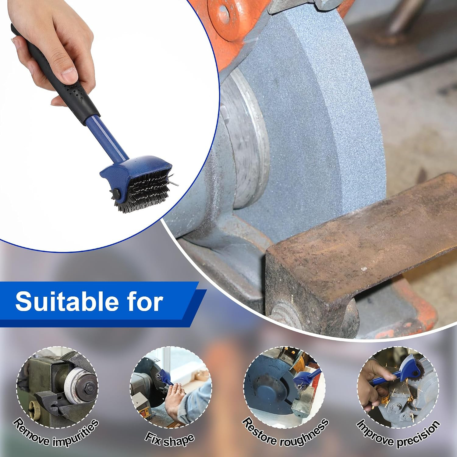 Grinding Wheel Dresser Tool with 40 Replacement Star Cutters Bench Grinder Kit