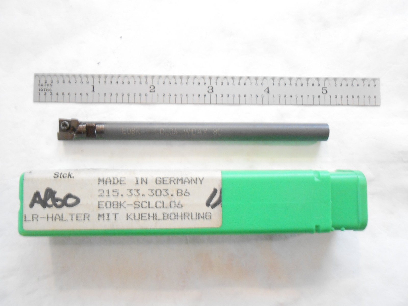 NEW WIDIA E08K-SCLCL06 CARBIDE L.H. BORING BAR 8MM SHANK X 115MM OAL COOL-THRU