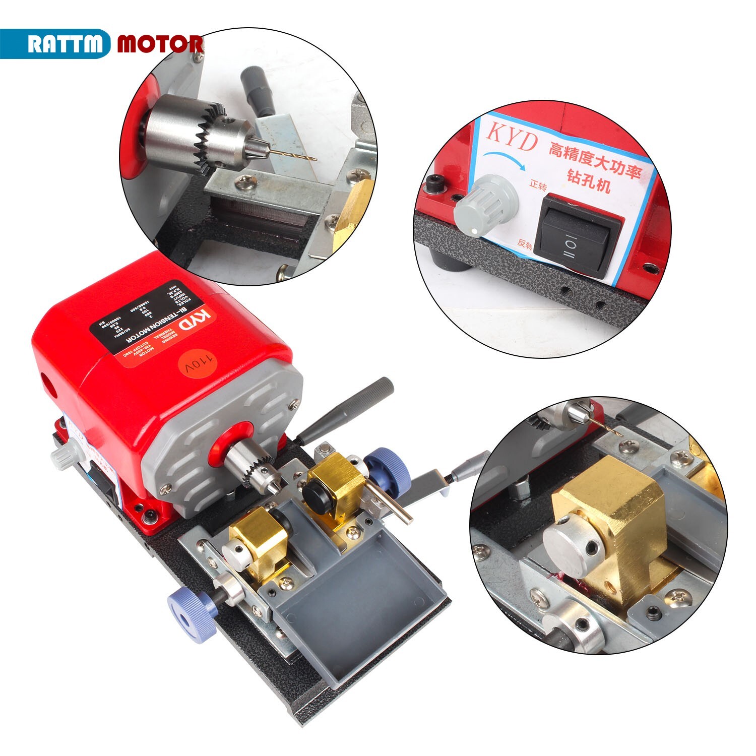 US SHIP】680W 110V Pearl Polishing Drilling Machine 500-15000RPM 0.3-4mm Collet
