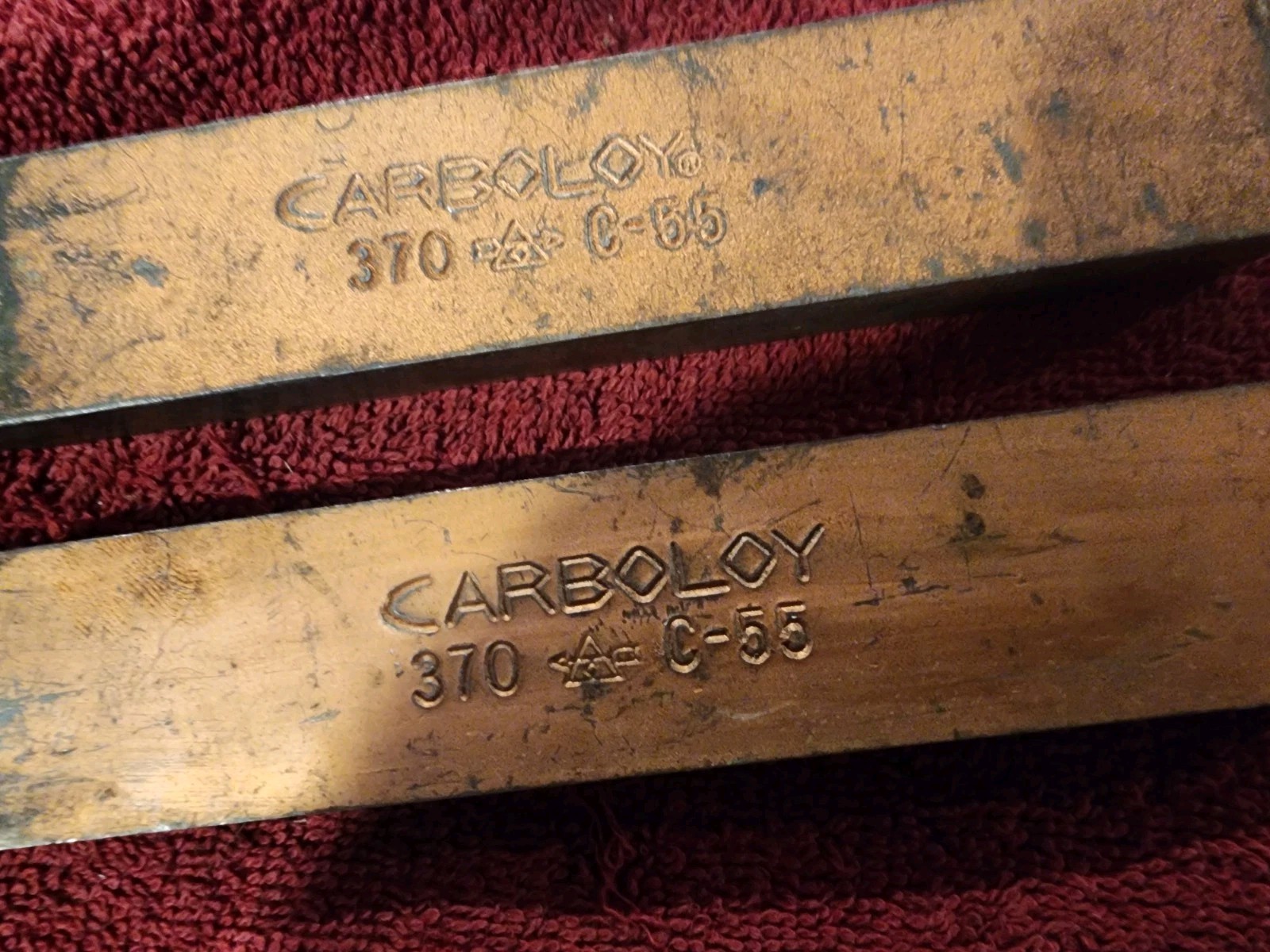 Pair Carboloy 370 C-55 Carbide Tipped Lathe Tool Bit 7″ X 5/8″ X 1-1/4″
