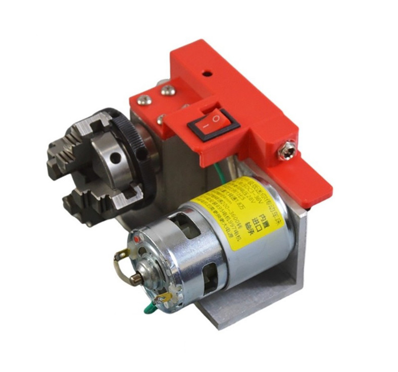 Mini Woodworking Lathe Machine 775 Motor with 4-Jaw Chuck DIY Wood Turning Tool