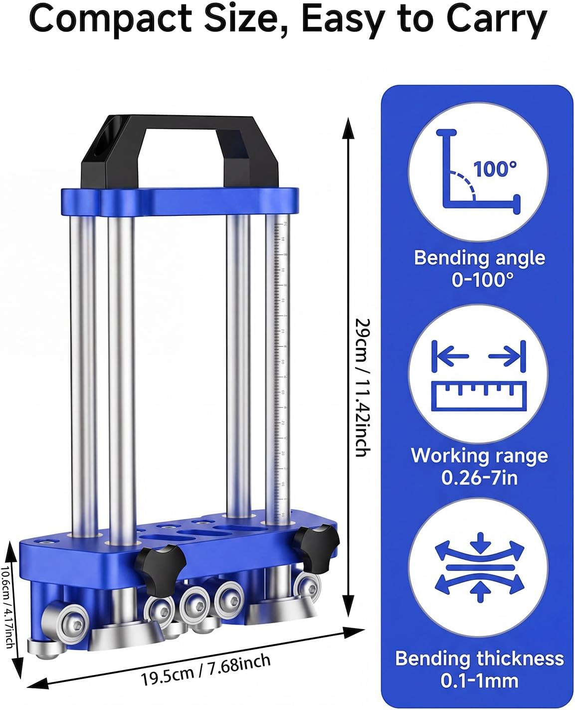 Sheet Metal Edge Bender, Dual-Station Roller Bending Tool for Thin Panels, Preci