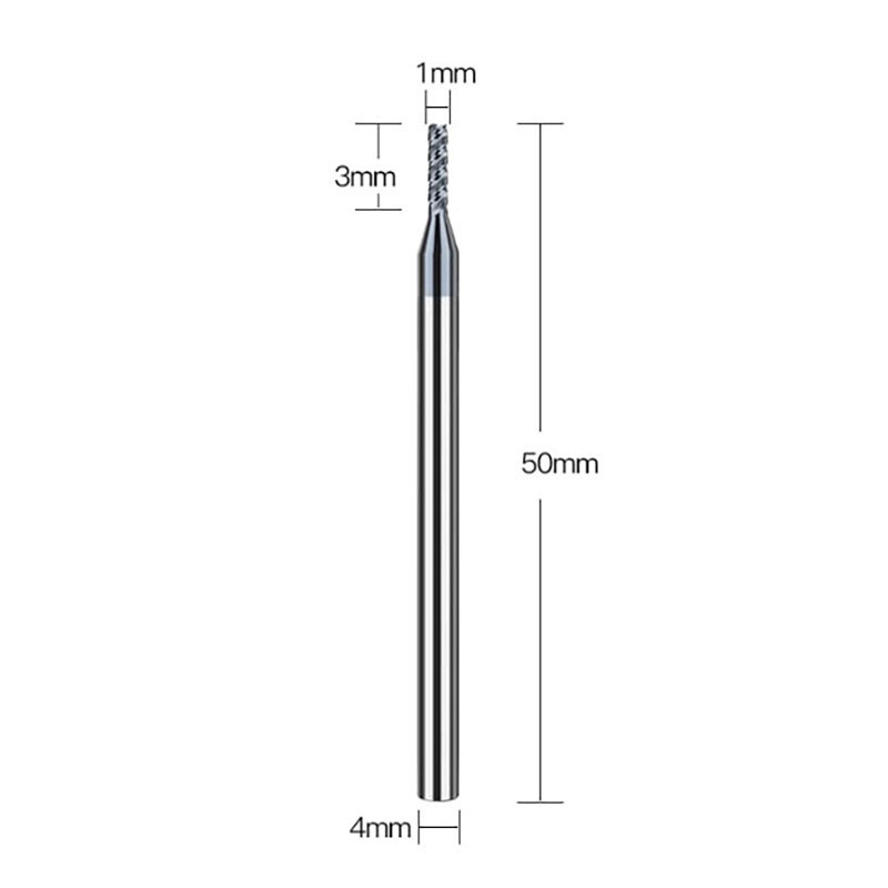Tungsten Steel HRC70° 4-Flute End Mill CNC Milling Cutter Drill Bit 1MM-6MM