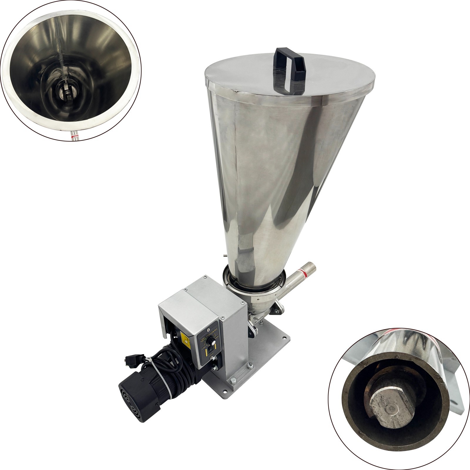 220V 1PH Stainless Steel Single Screw Feeder for Granule/Glass Fiber 0.6-3kg/h