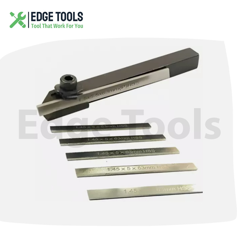 10mm Mini Parting Tool Cut off Holder with 6Pcs HSS Blades for Mini Lathes