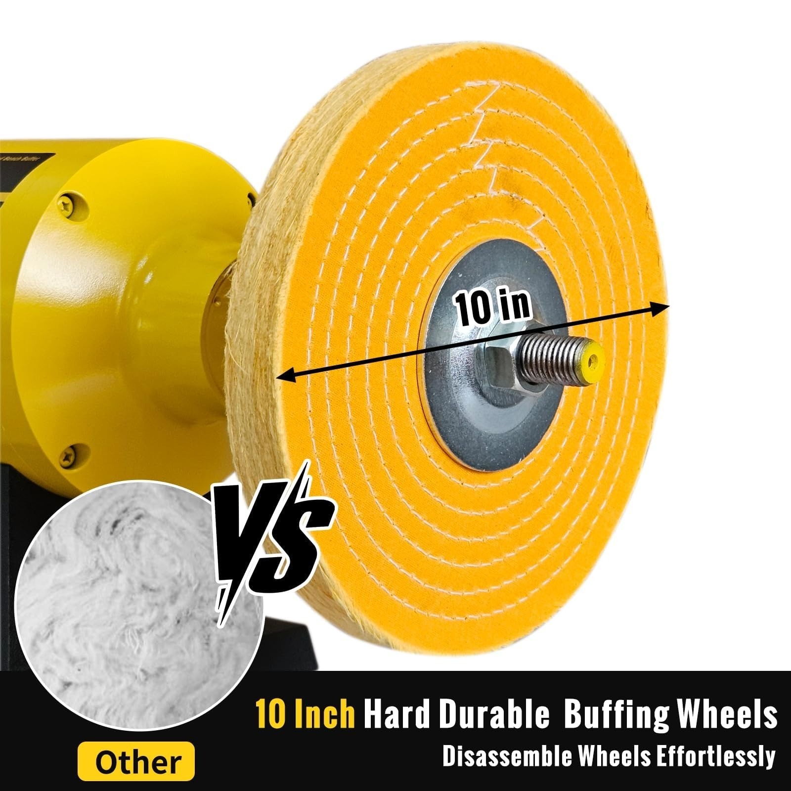 10 Inch Bench Buffer Polisher Electric Dual Speed 1750/3450RPM