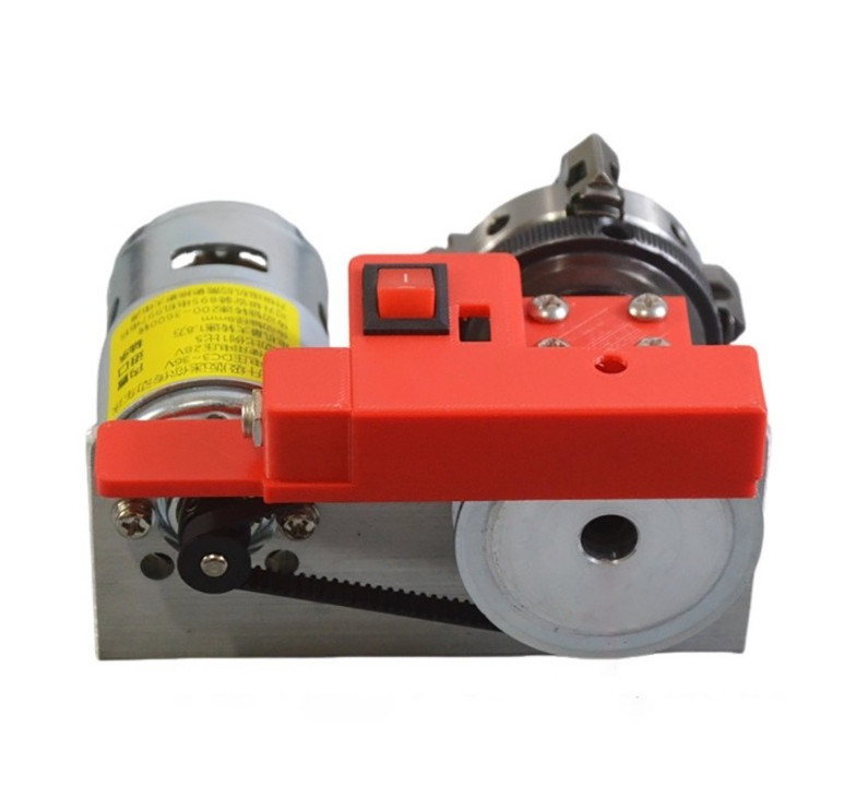 Mini Woodworking Lathe Machine 775 Motor with 4-Jaw Chuck DIY Wood Turning Tool