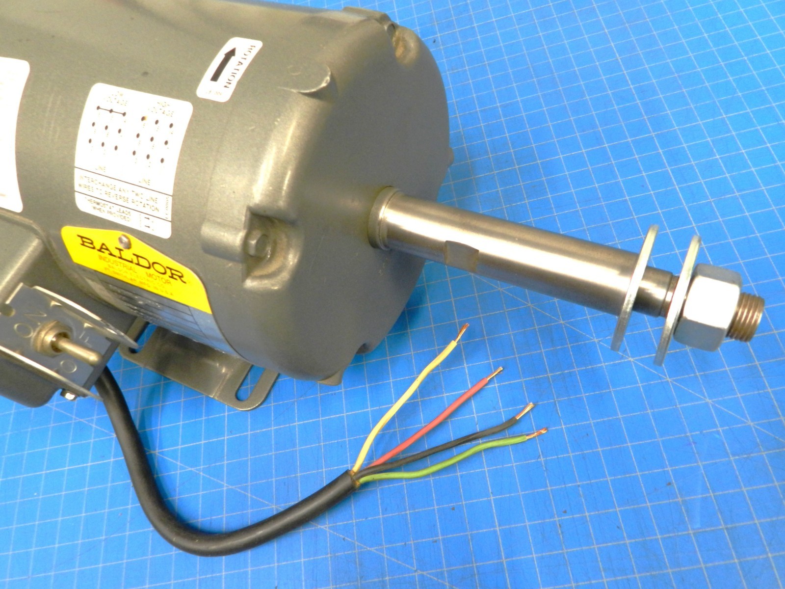 Baldor Industrial Motor 3/4HP, 1750 RPM, 3 Phase Motor with 5/8” Threaded Shaft