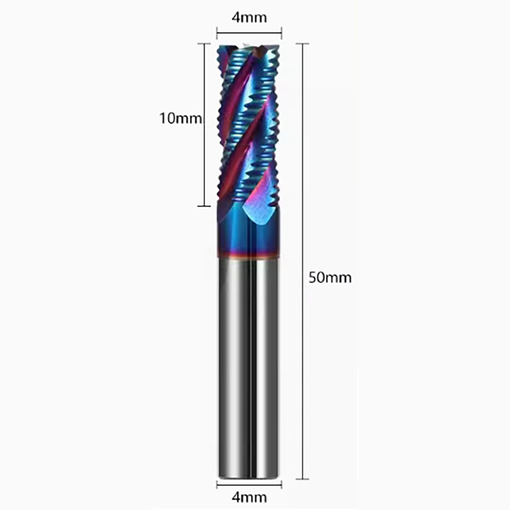 HRC65 4mm-12mm 4 Flute Tungsten steel Roughing End Mill 4/6/8/10/12mm Shank