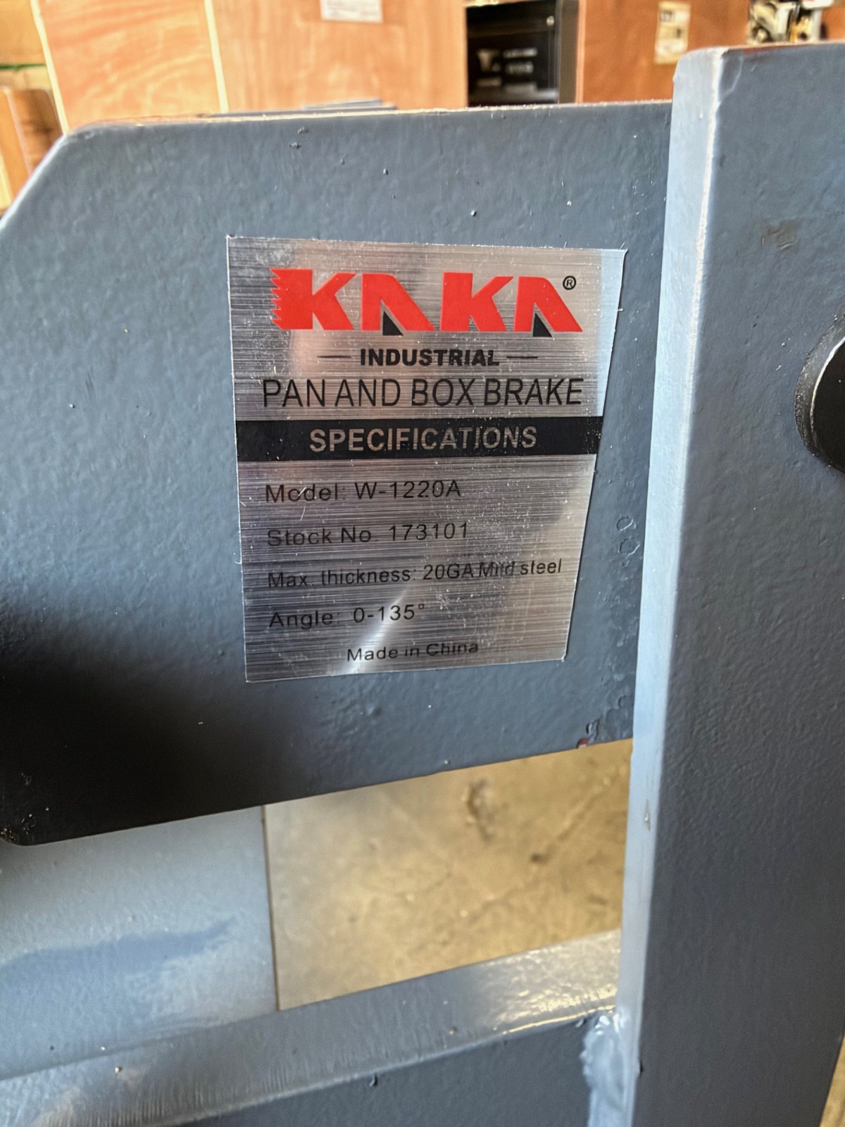 (Not Brand New) Sheet Metal Brake,12 in Box and Pan Brake, 20Ga Capacity W-1220A