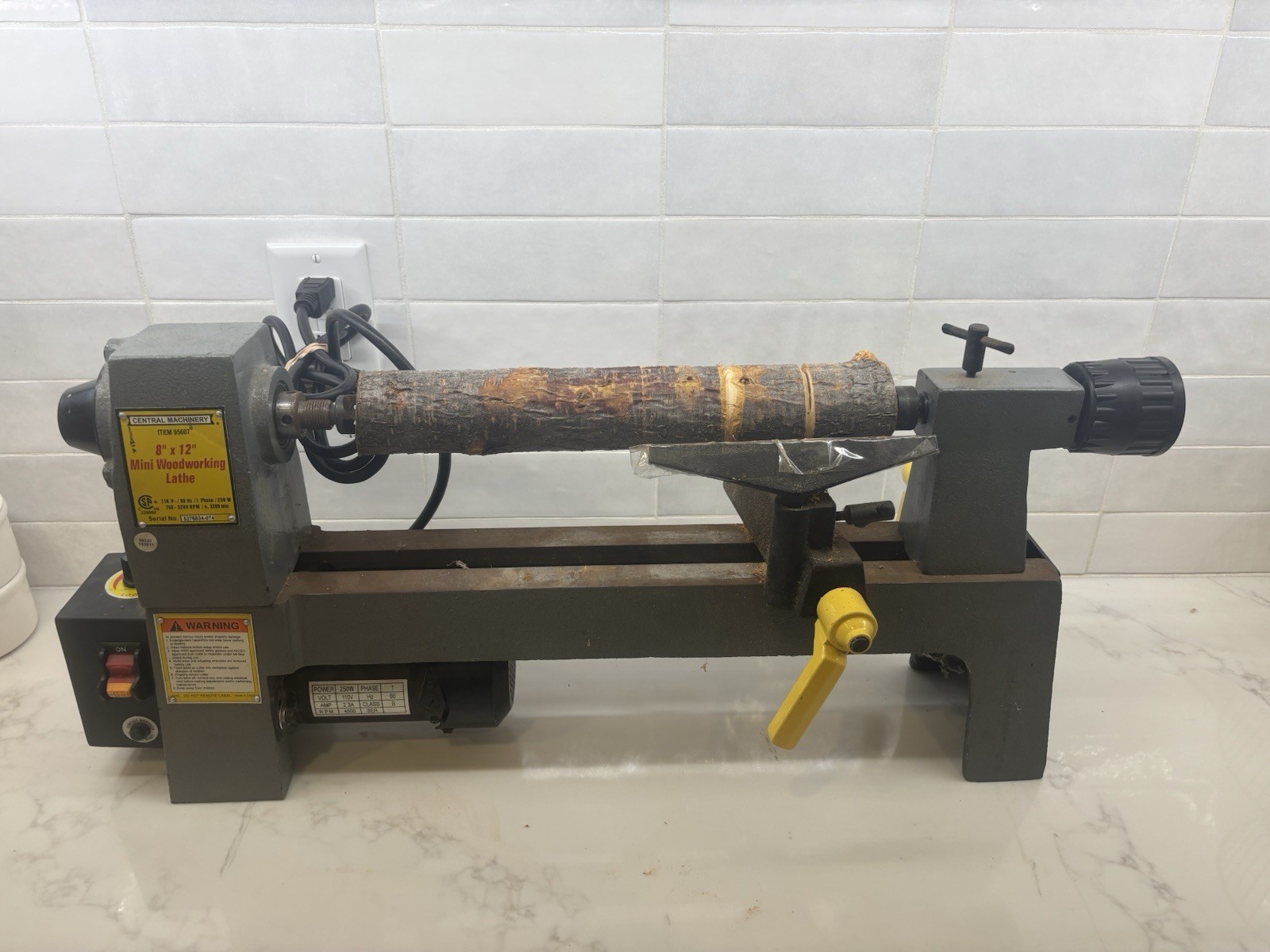 Central Machinery 8 In. x 12 In. Precision Woodworking Benchtop Mini Lathe NICE
