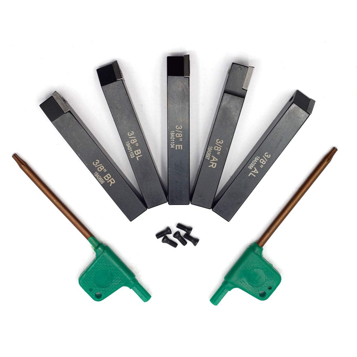 5 PCS 3/8 Inch Mini Indexable Carbide Lathe Turning Tool Holder Inserts Bits