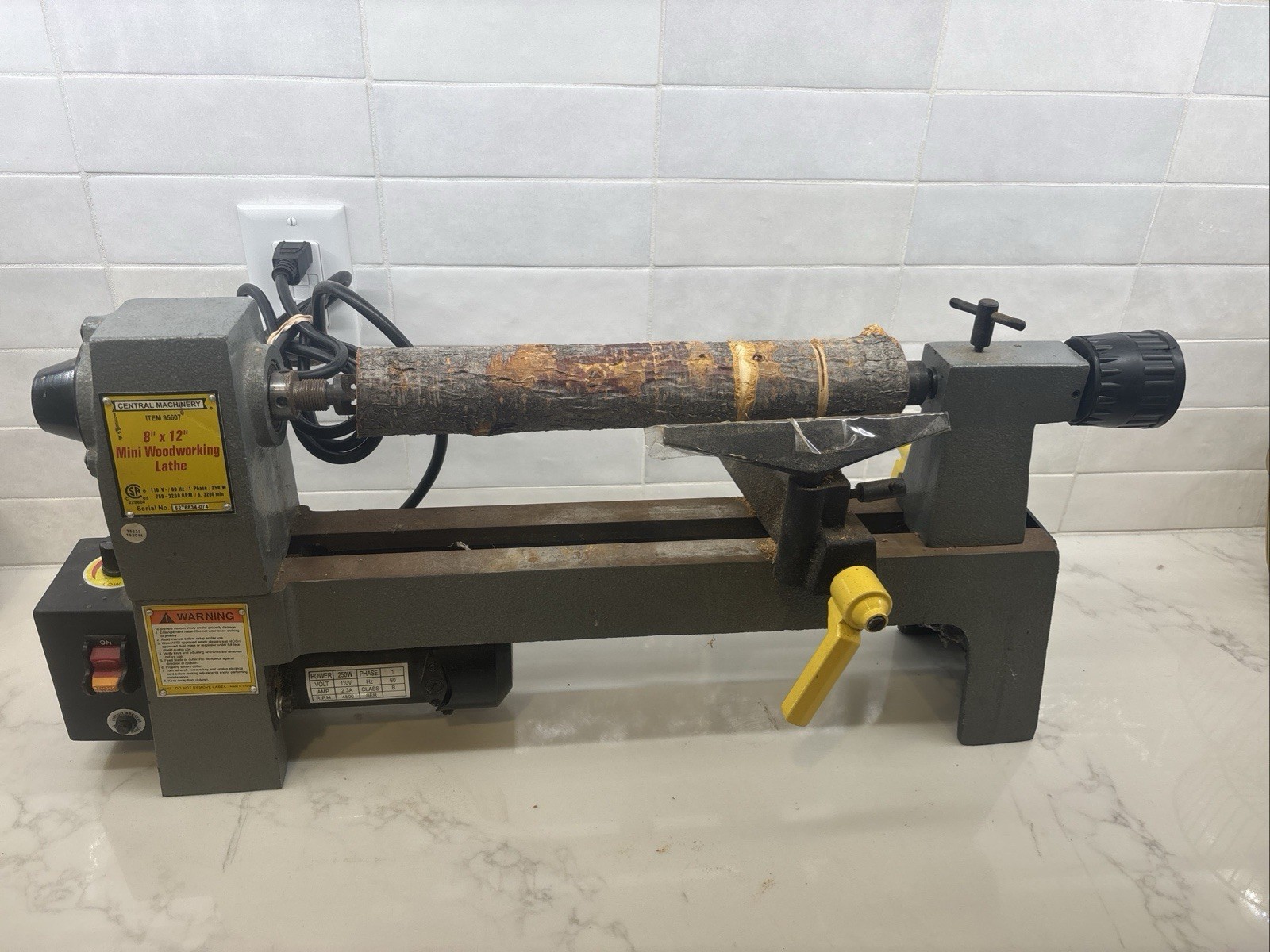 Central Machinery 8 In. x 12 In. Precision Woodworking Benchtop Mini Lathe NICE