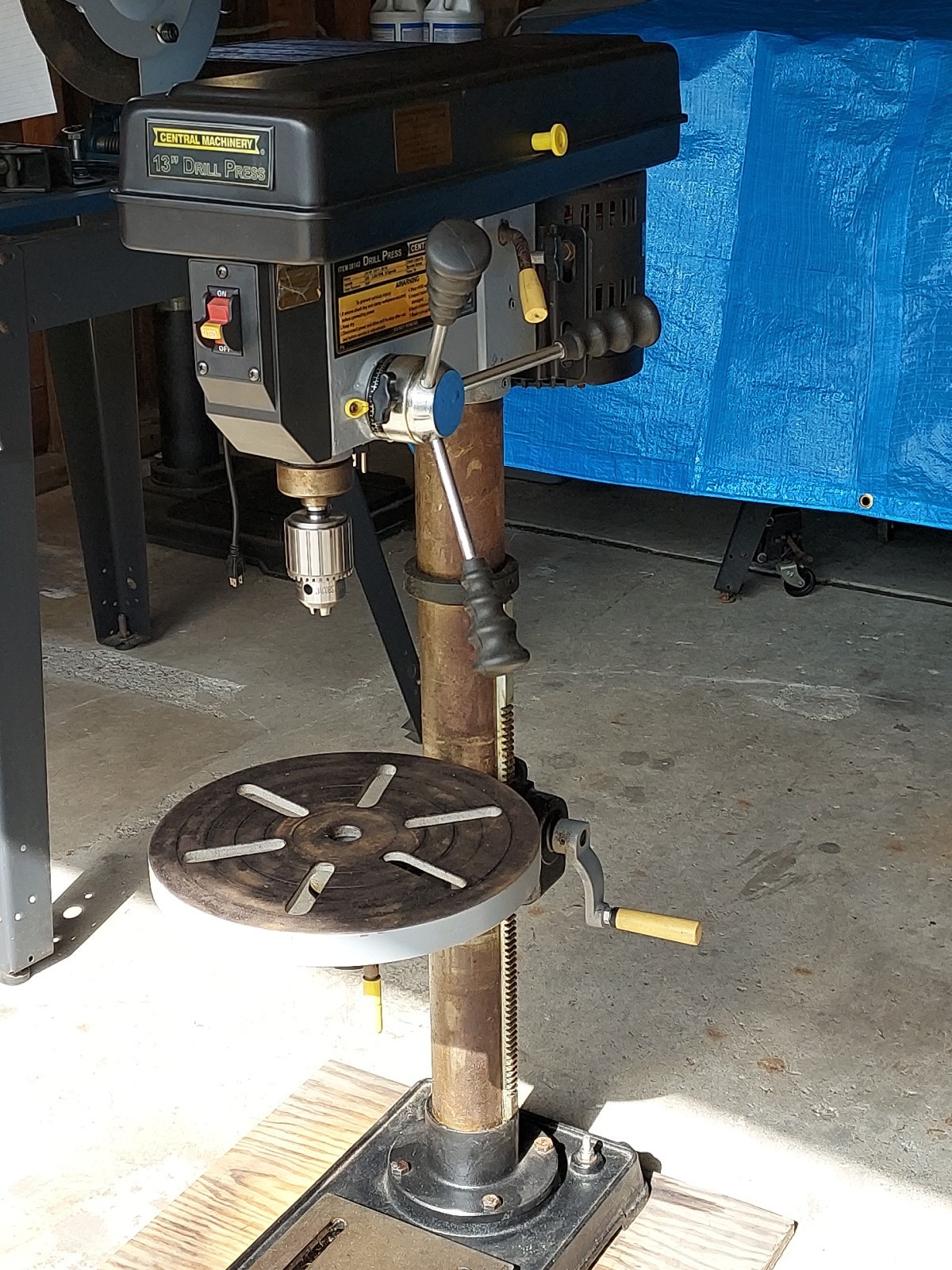 13″ Pedestal Drill Press By Central Machinery, 3/4 HP, 1/2″ Chuck, 220RPM
