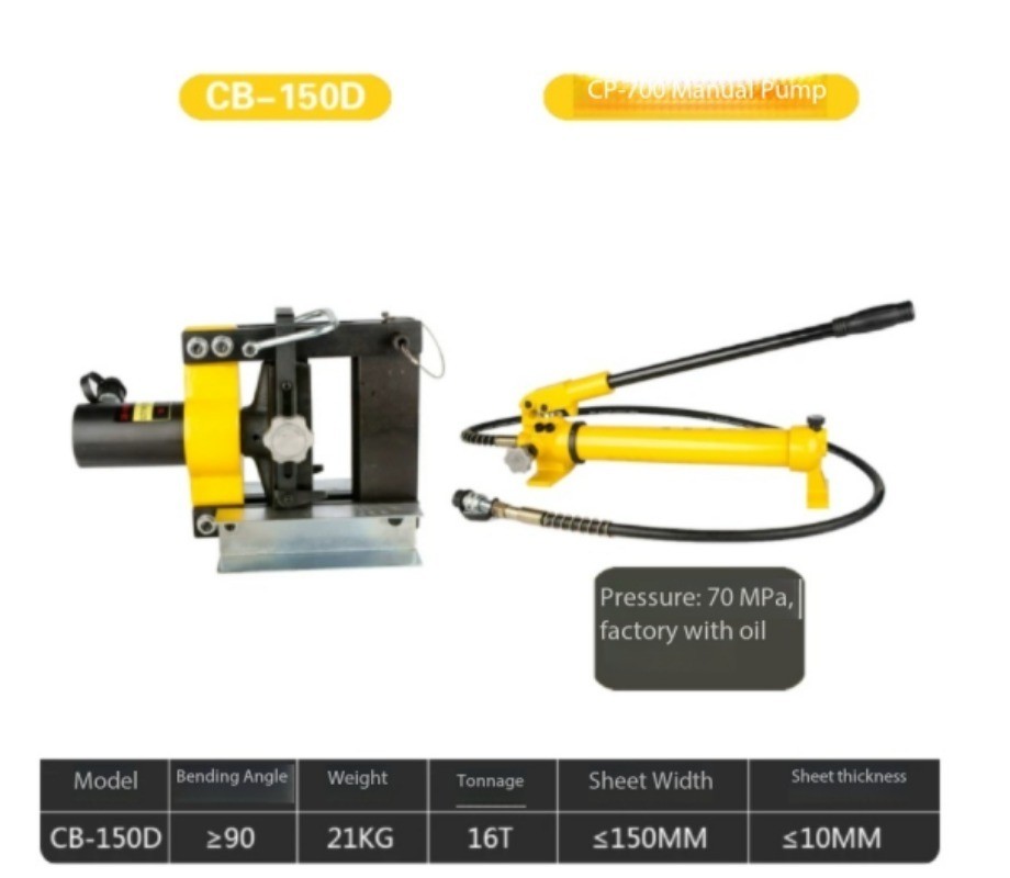 Hydraulic pipe bender for bending elbows, power busbars, and aluminum sheets