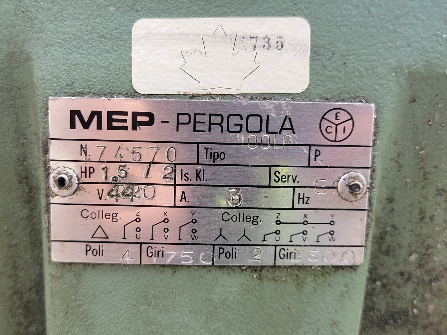 MEP-Pergola 100LA 10″ Circular Saw Type 1750/3600 rpm 1.5/2 hp – Saws (Metal)