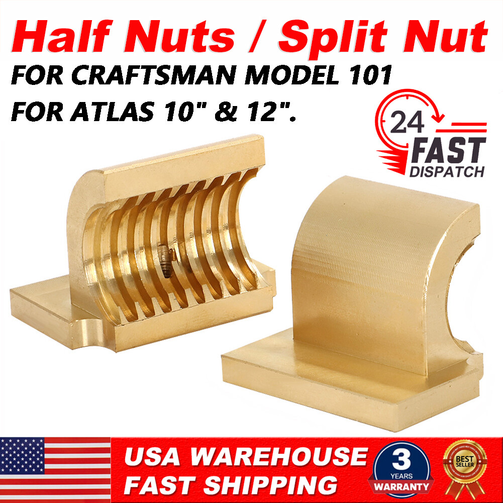 For Atlas Model 101 / Craftsman 10″ & 12″ Lathe Half Nuts / Split Nut Kit Brass