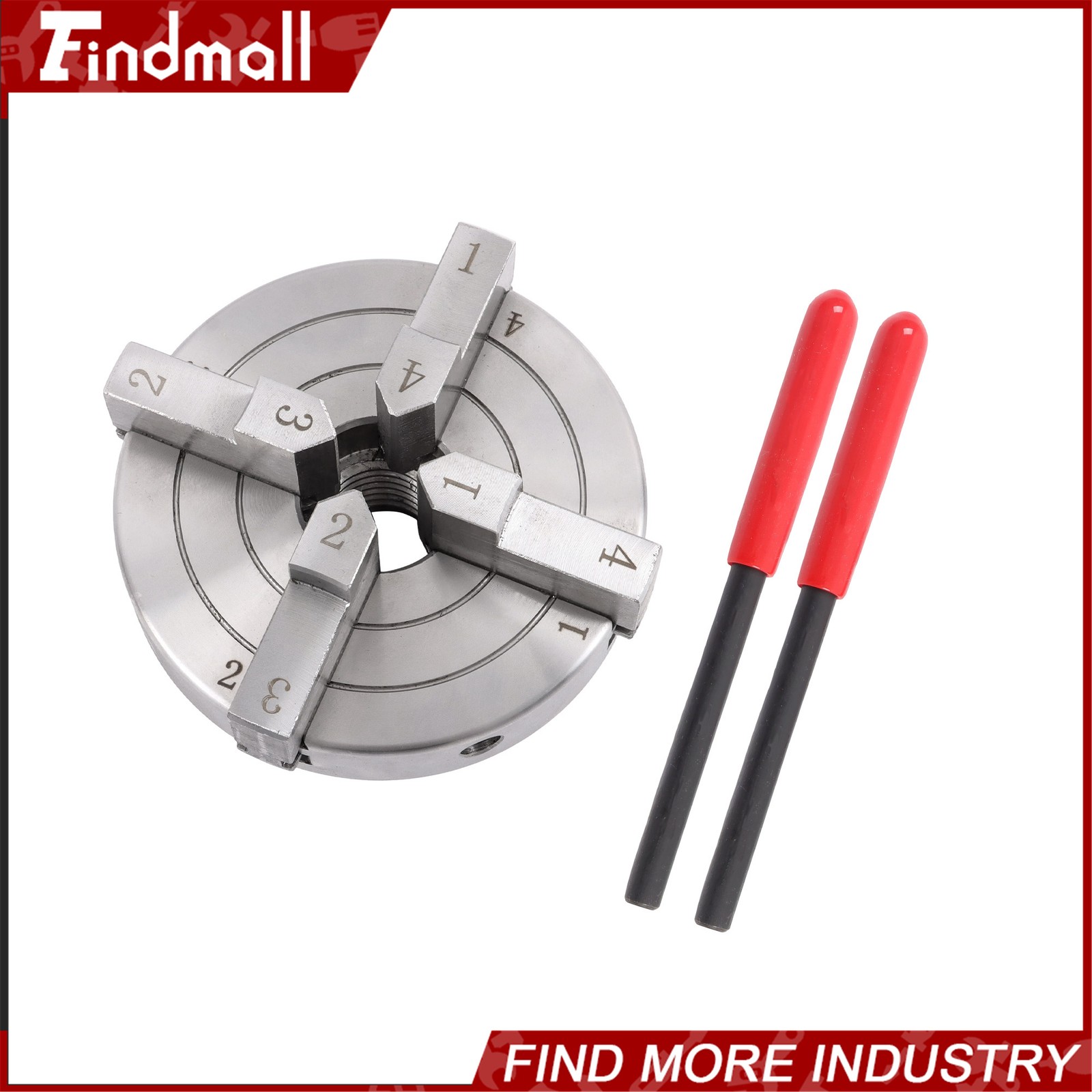 Findmall 4 Inch 4 Jaw Lathe Chuck Set 1×8 TPI Self Centering Chuck