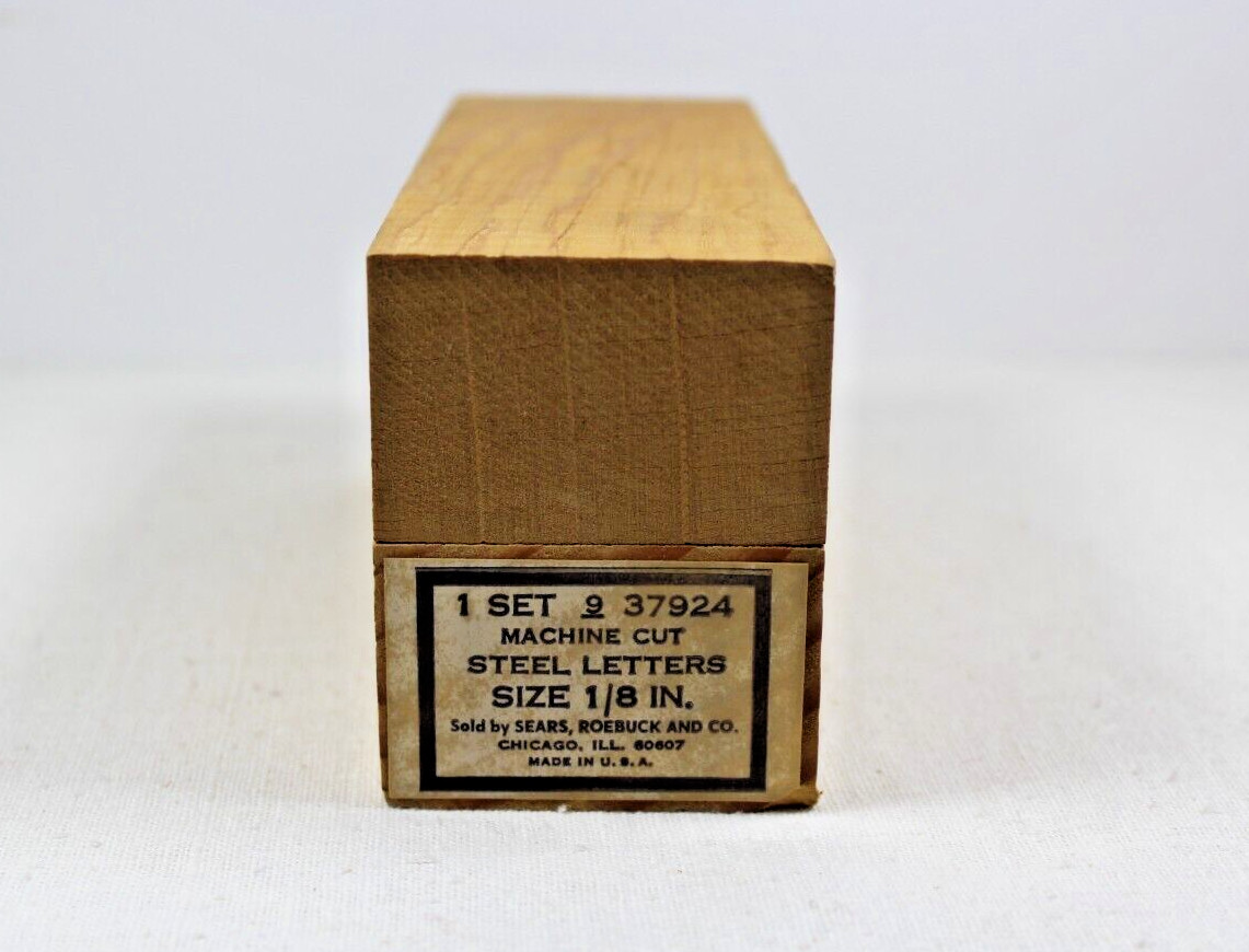 Sears Roebuck & Co Set of 27 Steel Letters 9 37924 Machine Cut Size 1/8 In