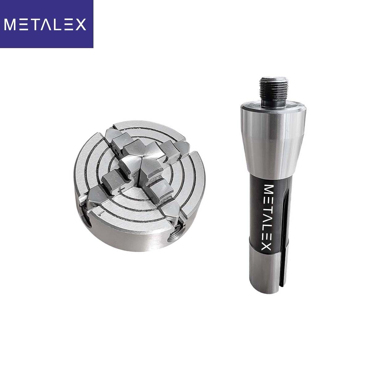 70mm Independent Lathe Chuck 4 Jaw 2-3/4″ Taper R8 Adapter Shank Arbor Metalwork