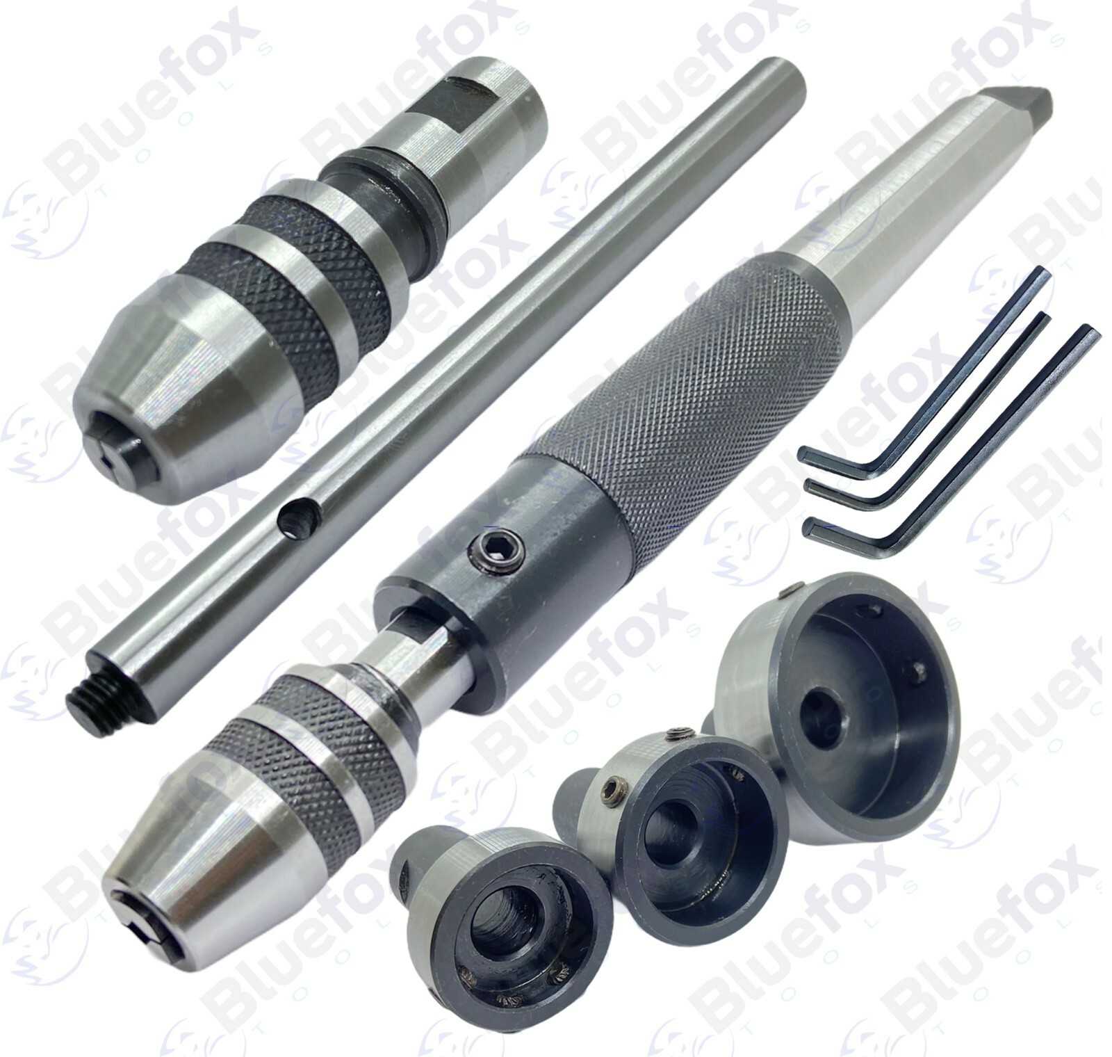 Lathe Tailstock Tap And Die Holder Set MT3 Shank Threading Tapping Kit 8 Pc Set