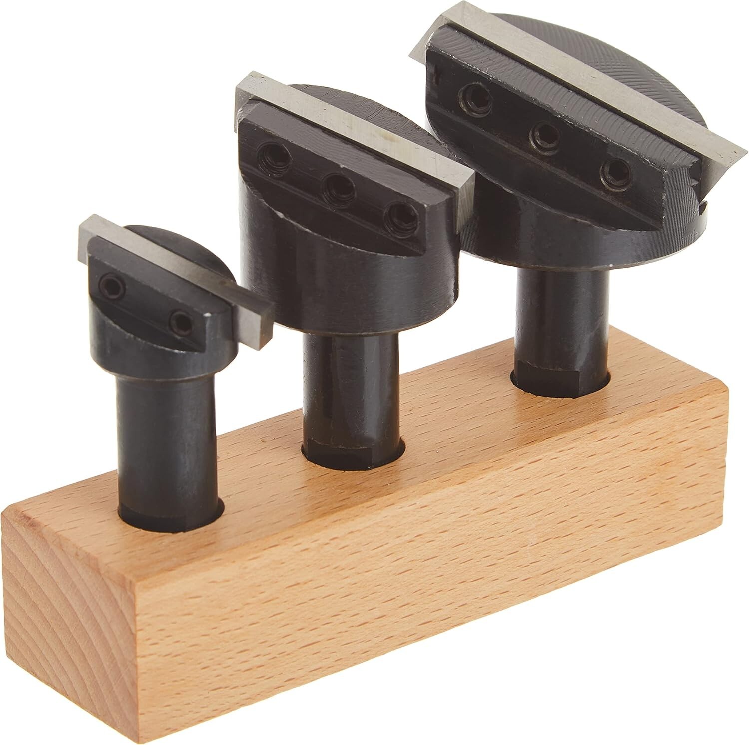 3pc Fly Cutter Set 1/2″ Shank, HSS Bits, with Wooden Stand-USA FULFILLED