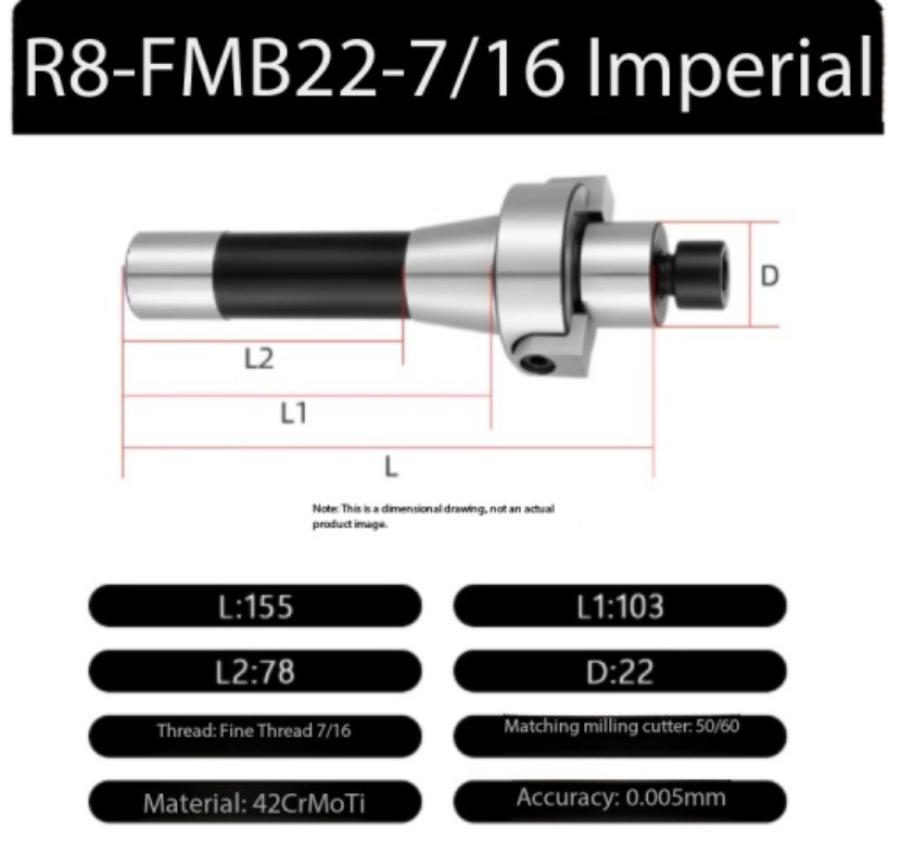 R8 FMB Tool Holder FMB22 FMB27 FMB32 Metric M12 7/16 Milling Machine Rod