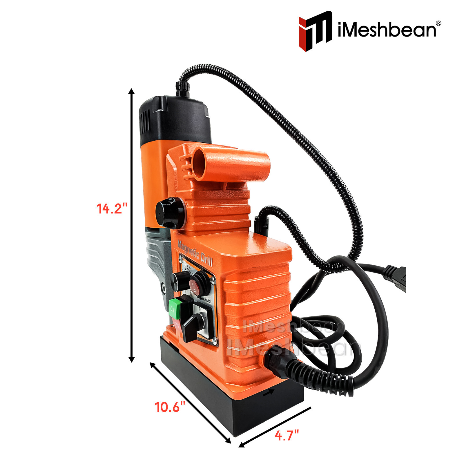 1400W Magnetic Drill 2922lbf/13000N Portable Mag Drill Press 810RPM w/ 6 Drills