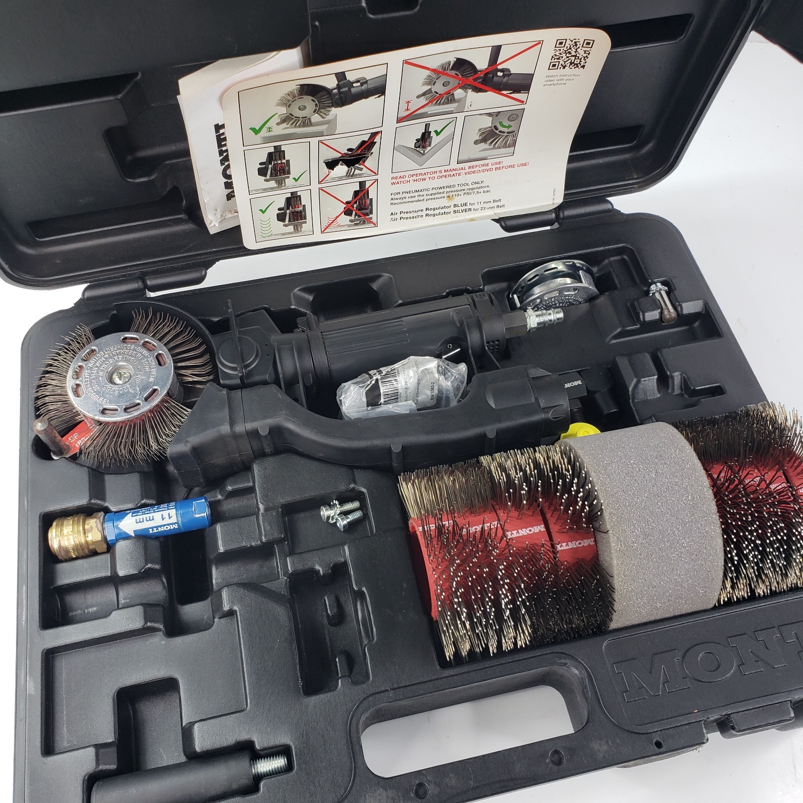 Monti Bristle Blaster Pneumatic Set SP-647-BMC-N 11mm & Carbon Steel Belts
