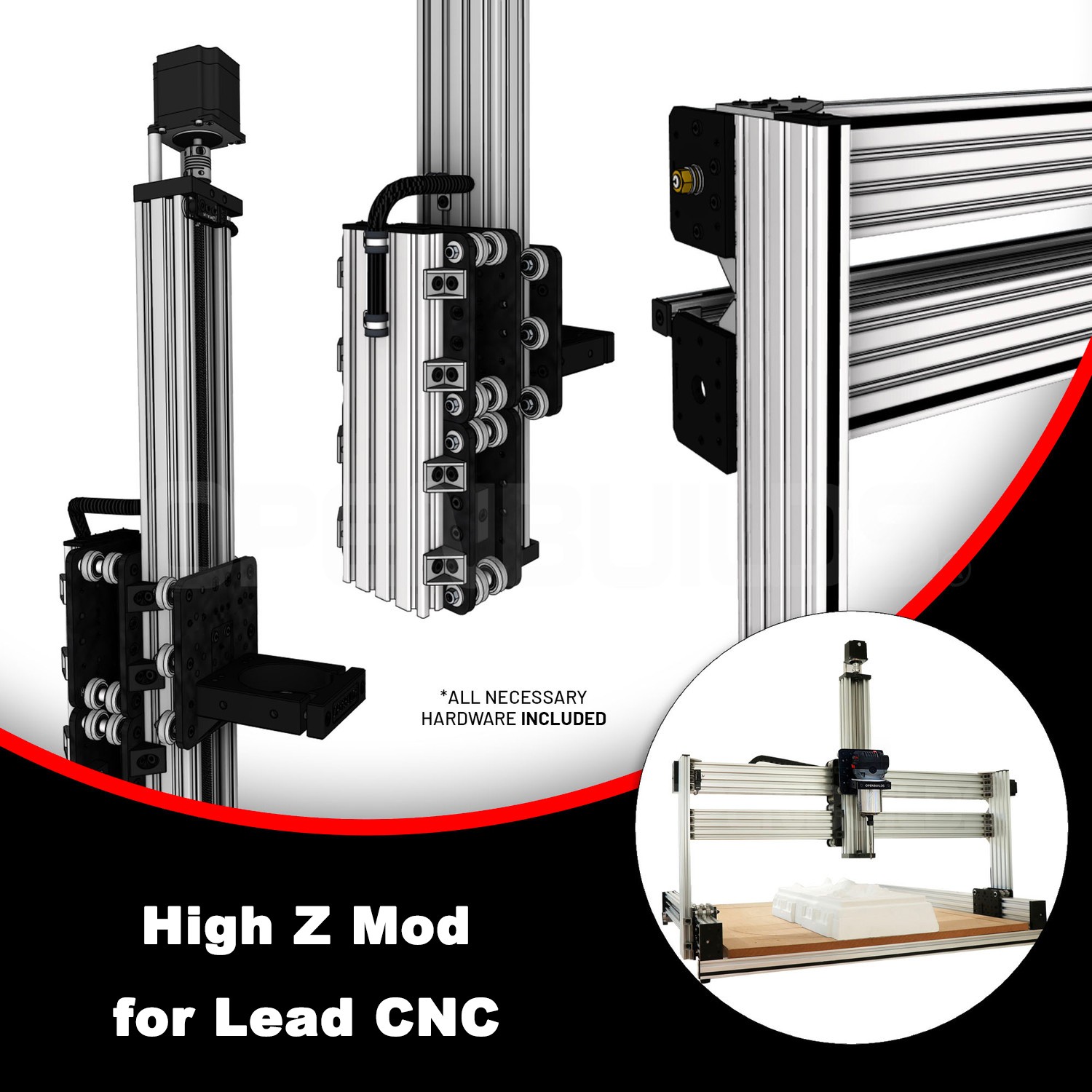 Lead CNC Router Machine Full Kit with High Z Mod Bundle CNC Wood Metal Engraver