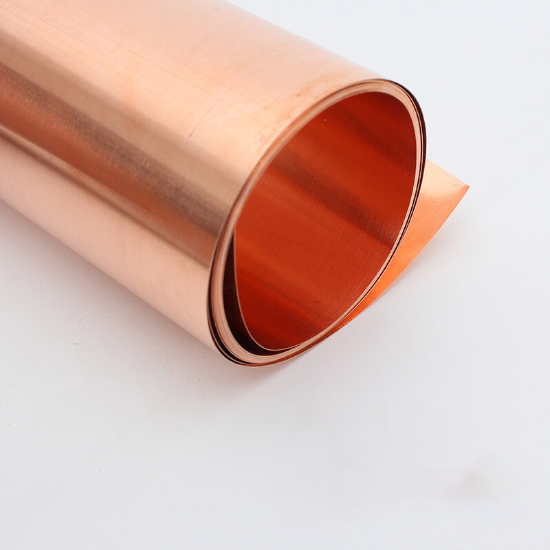 99.9% Pure Copper Metal Sheet Roll Foil Plate Thick 0.0.5mm-1mm Width 15mm-300mm