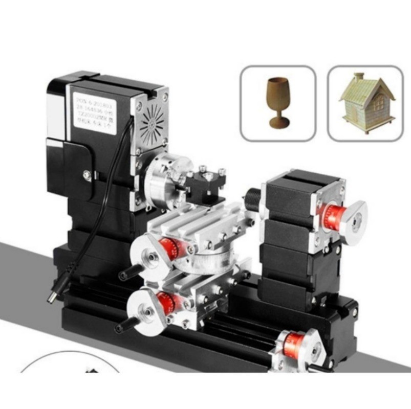 High Power 60W Miniature Metal Rotary Lathe Model Making Lathe Equipment