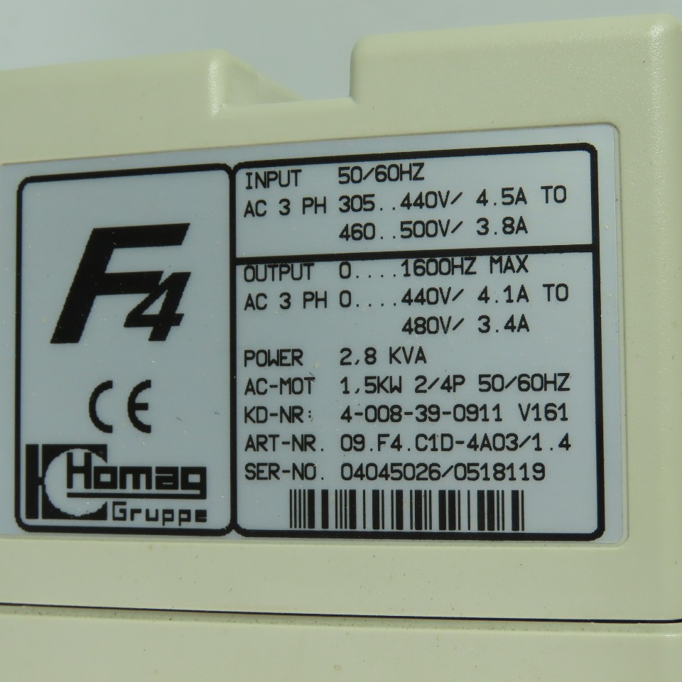 KEB 4-008-39-0911 3Ph 2.8KVA 50/60Hz Drive Inverter 305-500V Input 0-480V Output