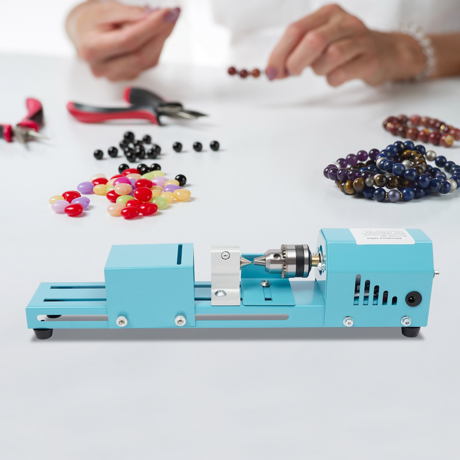 Mini Lathe Machine, Wood Lathe Milling Machine for Table, Mini Wood Lathe