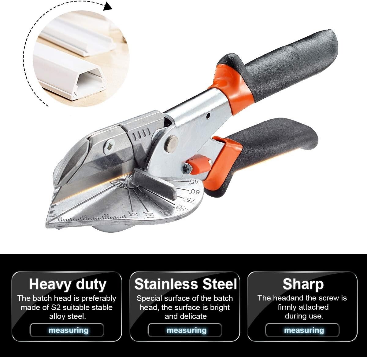 Classic Polished Miter Shear Cutter – Ambidextrous Design for Versatile Use