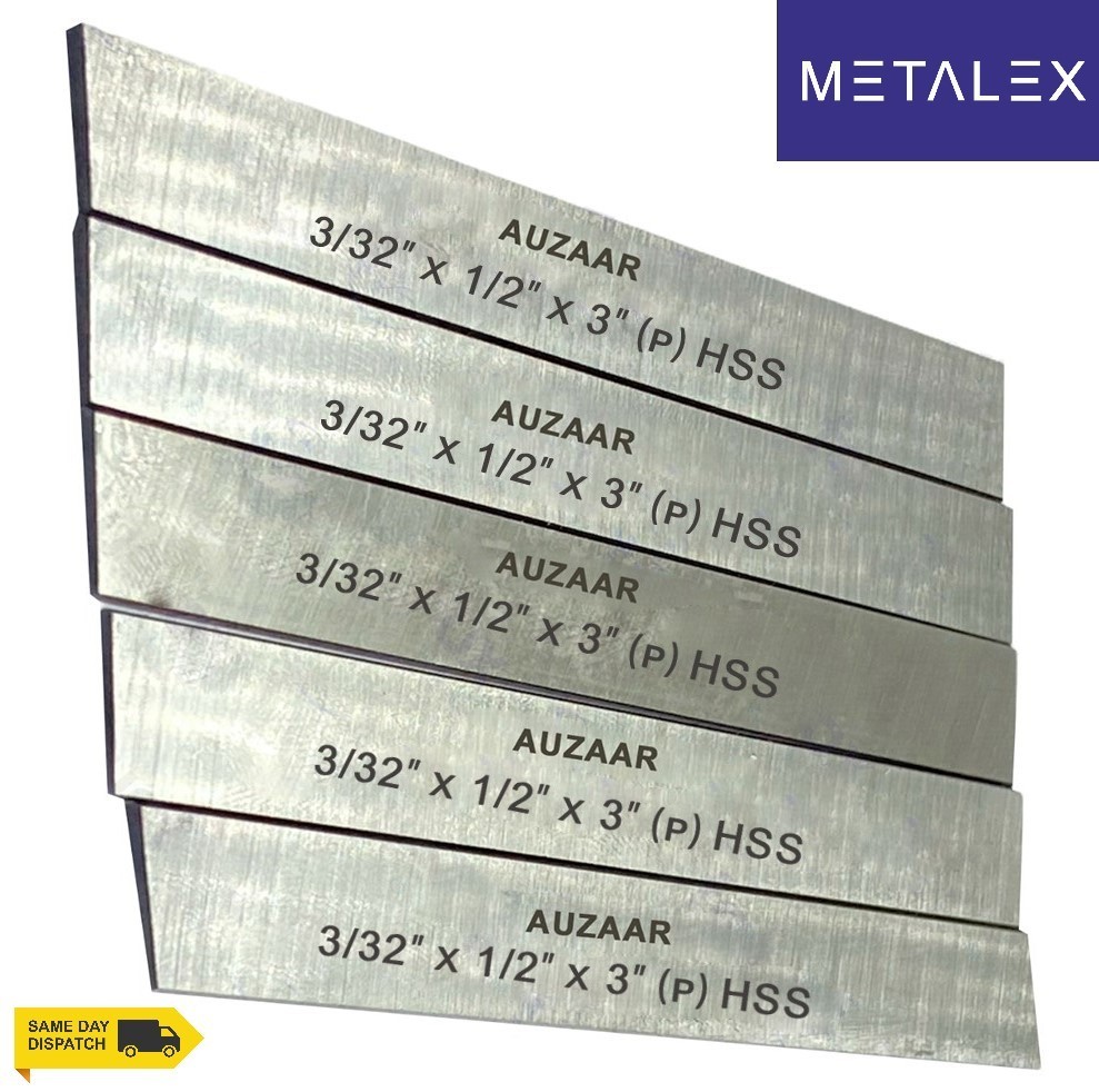 5x Cut Off Blade (3/32″ x 1/2″ x 3″) M2 Grade HSS Hardened & Ground Parting Tool