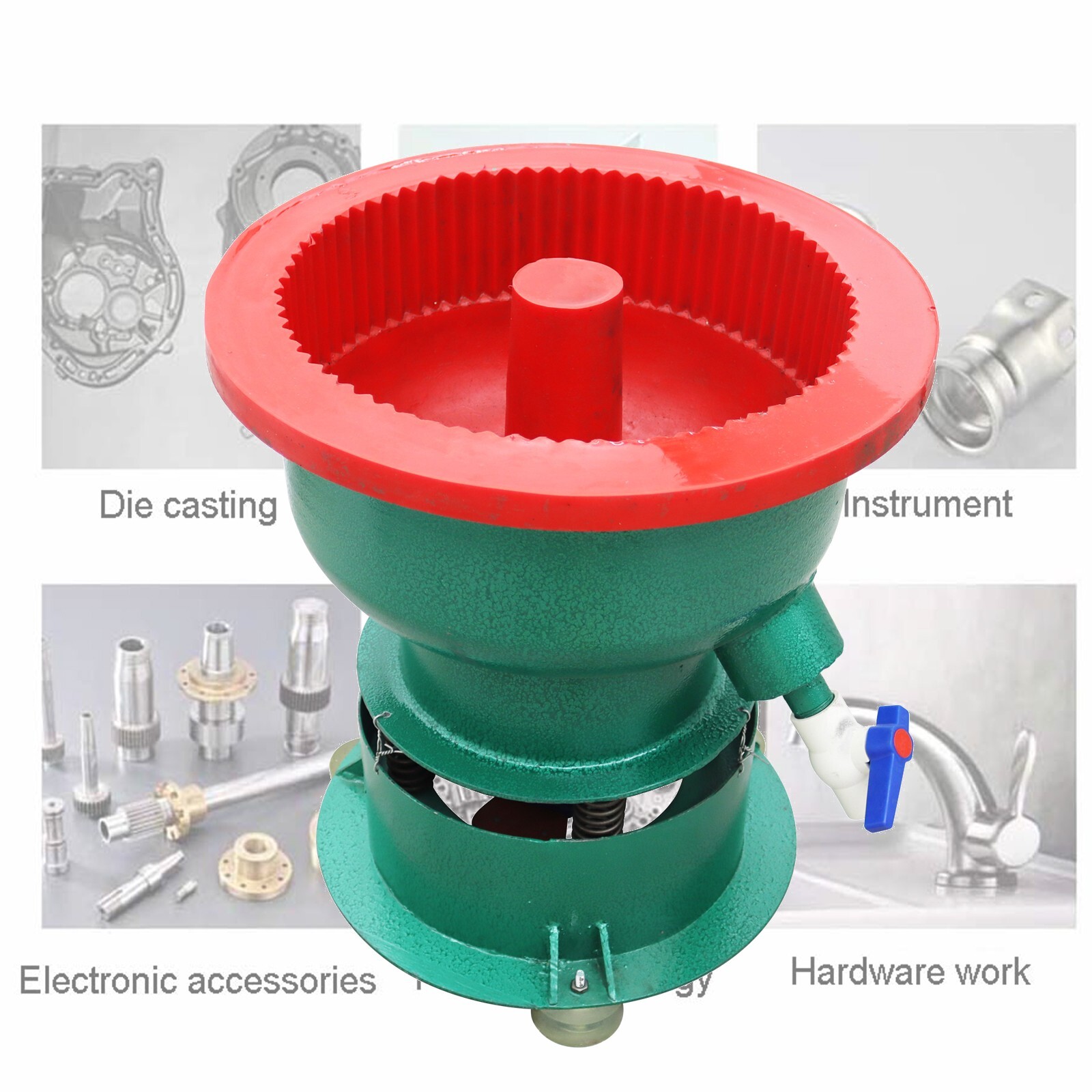Vibration Deburring Polish Machine 220V Tumbler Bowl Rust Remover Angle Grinder