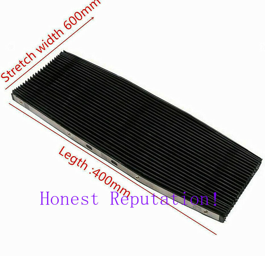 1pc CNC Milling Machine Part Accordion Type & Retractable Way Black Rubber Cover