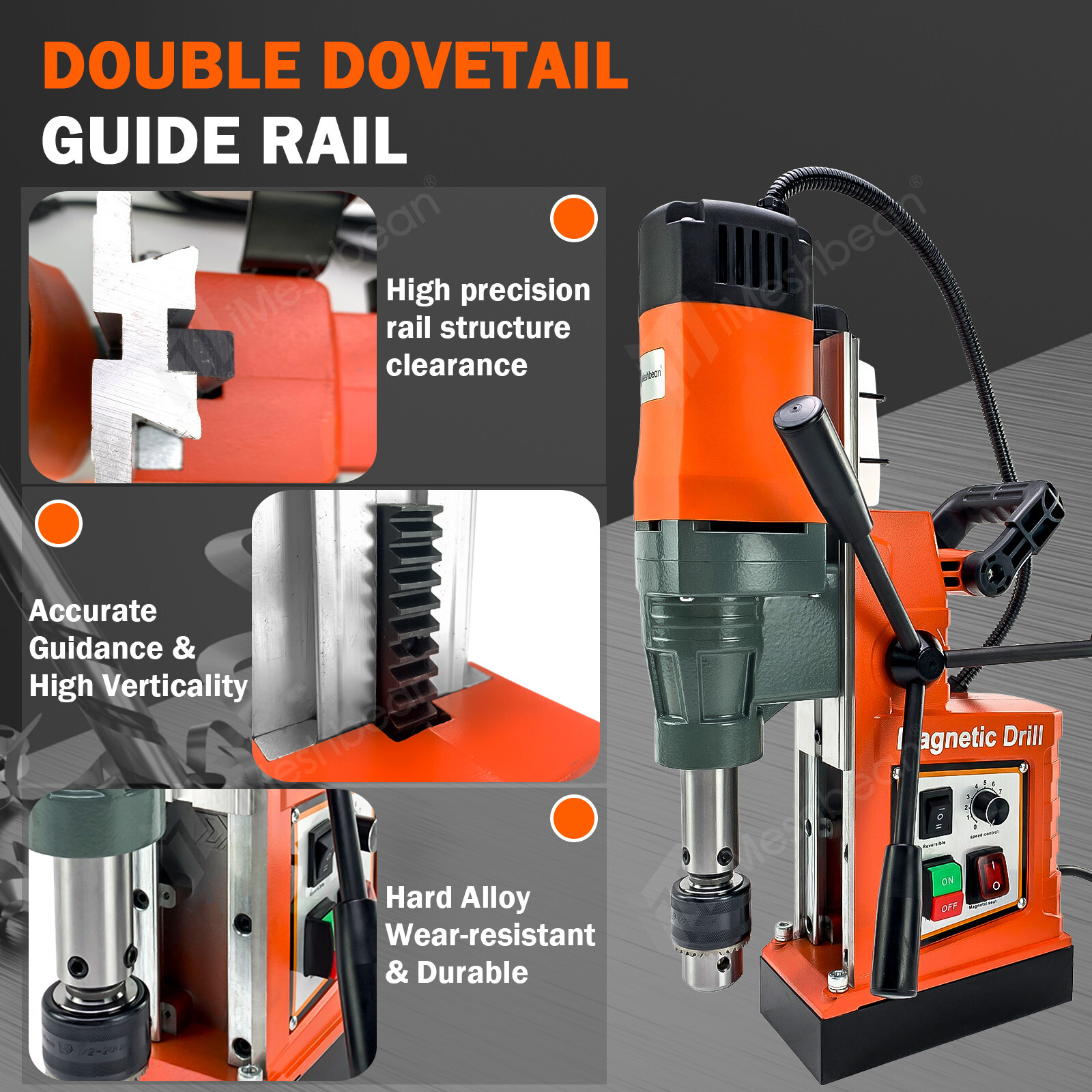 Magnetic Drill Press 1550W Coring/Tapping/Drilling Machine 13800N 760RPM 2″ Core