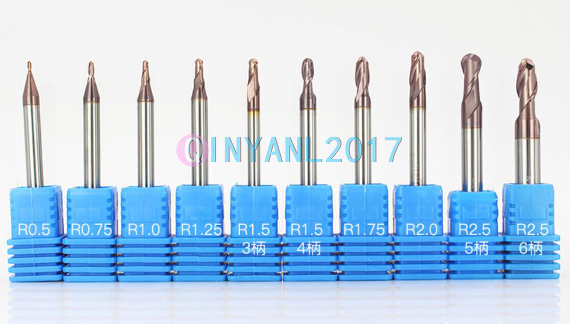 1PCS New Tungsten Steel 2 Flute R Ball Nose End Mill Router Bit Cutter Tool