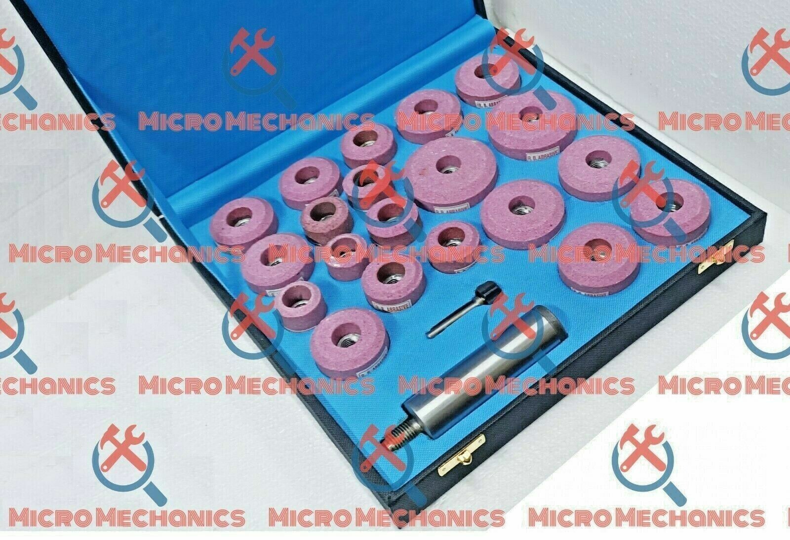 COMBO BOX – SIOUX PINK VALVE SEAT GRINDING STONES 20 PCS + STONE HOLDER + DRIVER