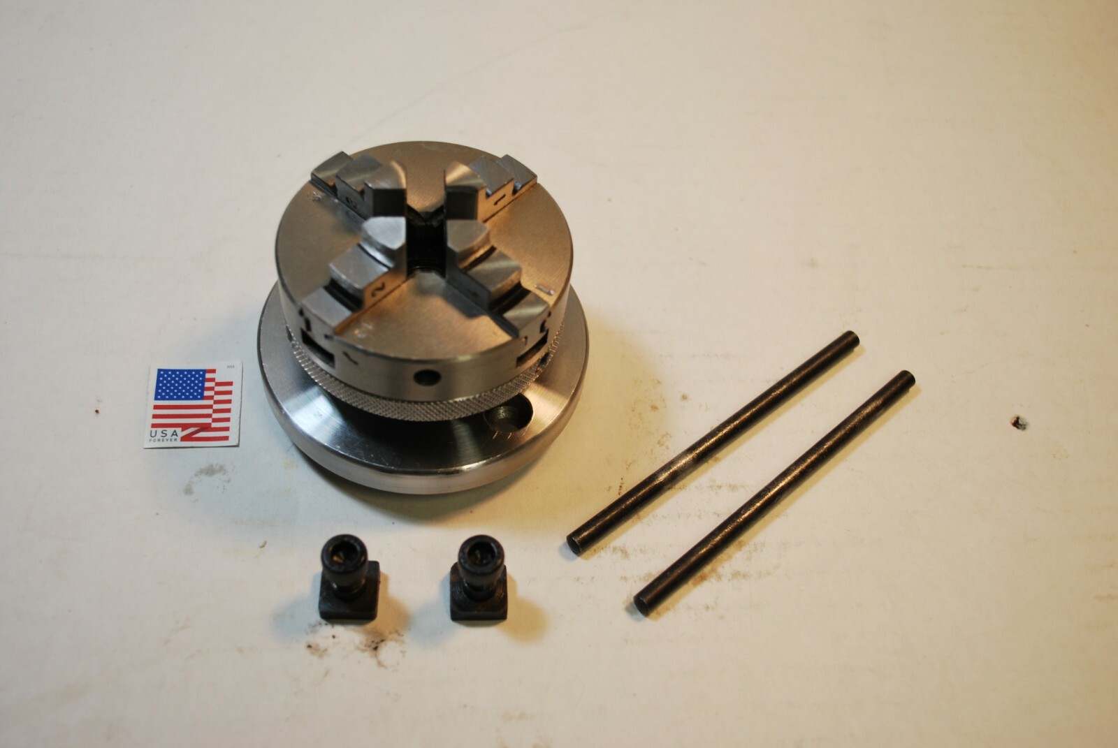 65mm – 4Jaw Self Centering Chuck with Back Plate & T-Nuts for Rotary Table
