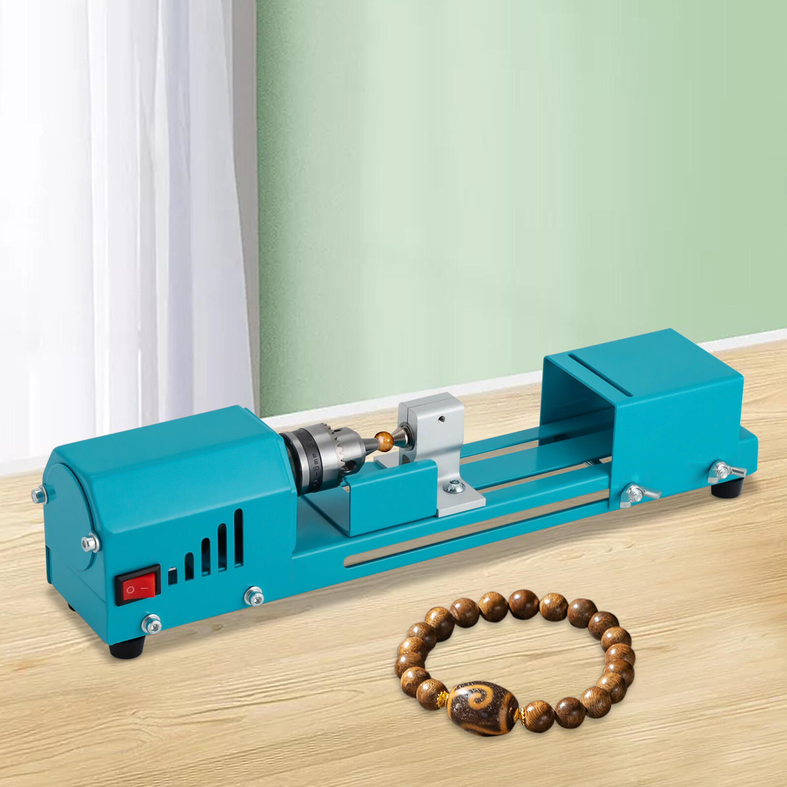 Mini Lathe Beads Polisher Machine Table Woodworking Cutting Craft Tool 7 Speed