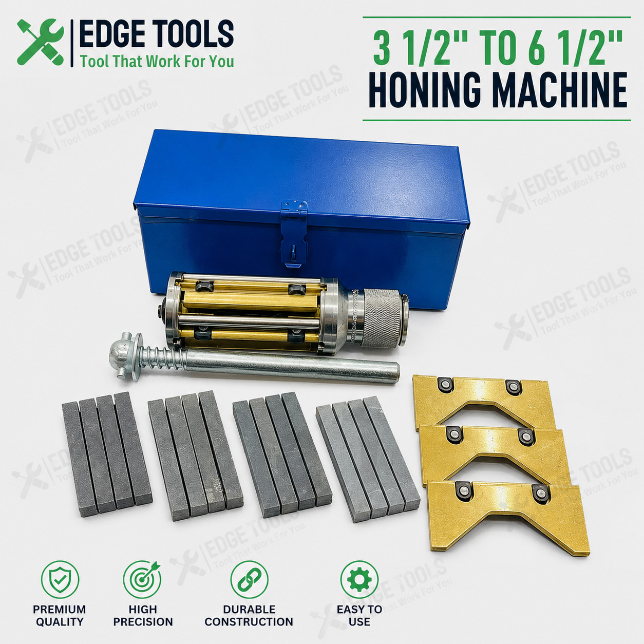 New Cylinder Engine Hone Kit 3 1/2″ To 6 1/2″ Honing Machine + 4 Set Hone Stones