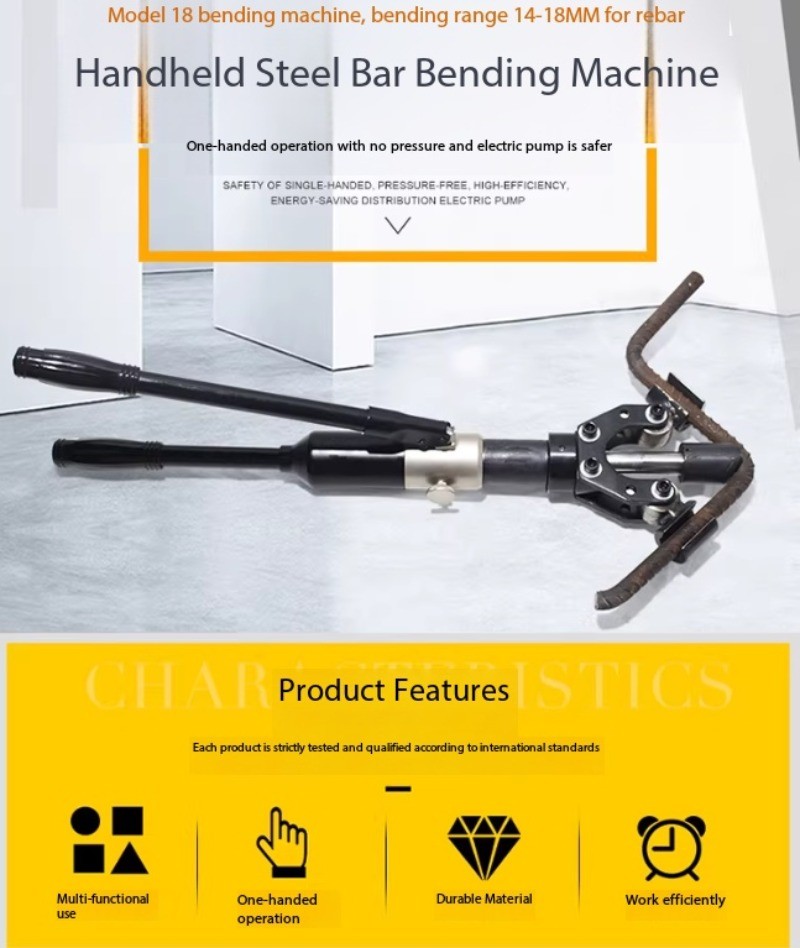 Model 18 Manual Rebar Bender: Electric, Portable, Hand-Held Bender