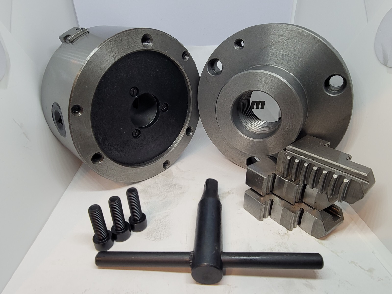 New 5″ dia. 3-jaw chuck with 1-1/2″-8 adapter for 9″ & 10″ South Bend lathes