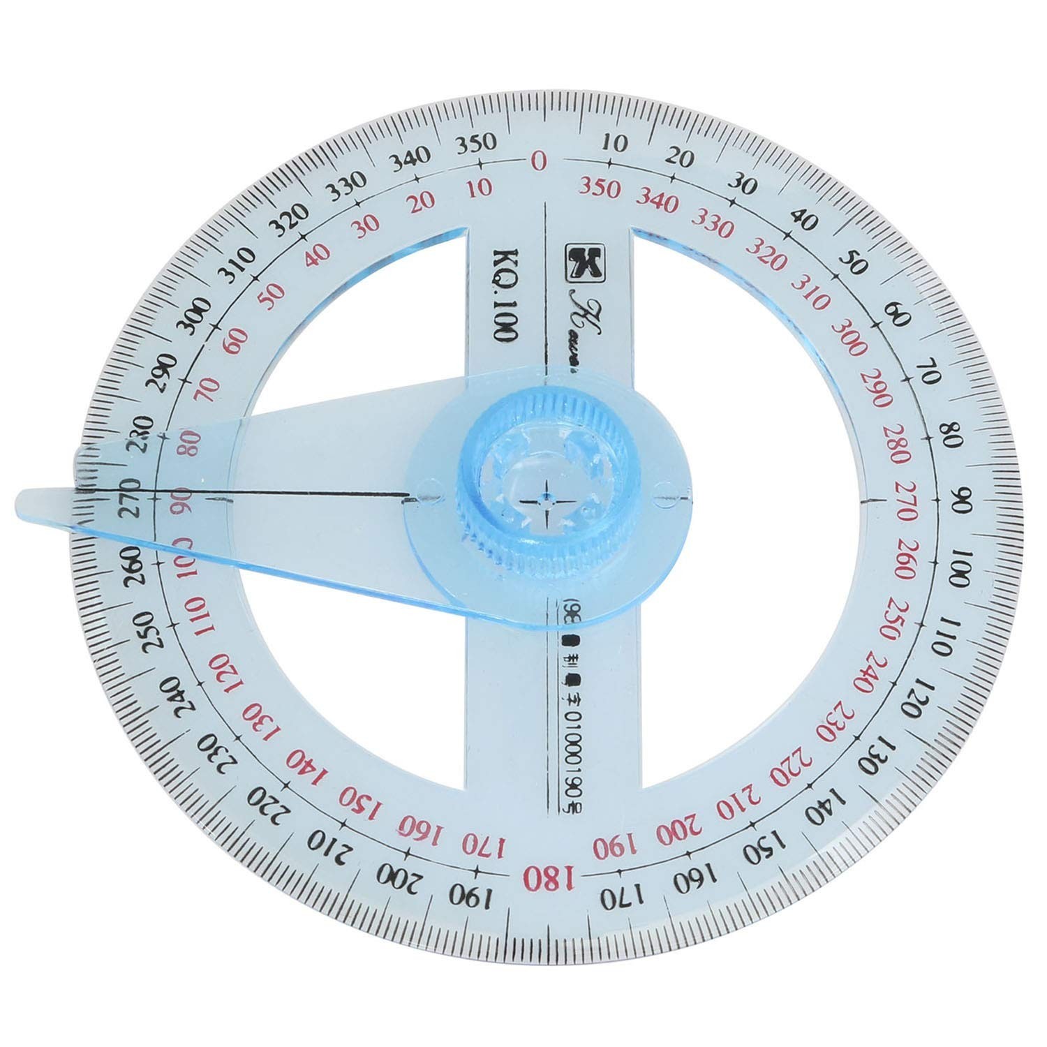 Swing Arm Protractor Plastic 4Inch 360 Degree Protractor with Swing arm