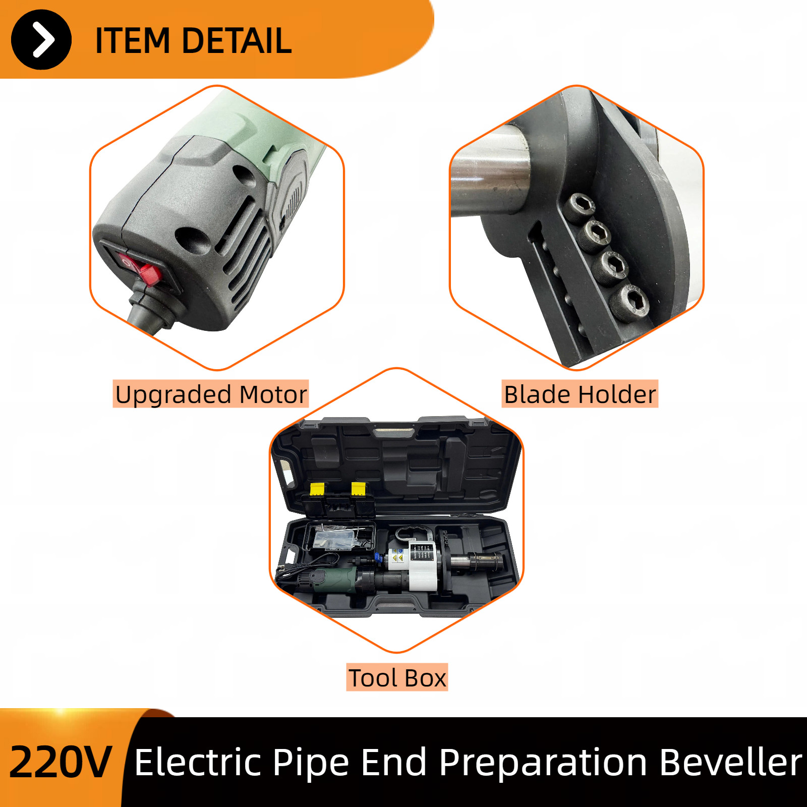 Pipe End Beveling Machine 220V 65-159mm Internal Expanding Type Beveller