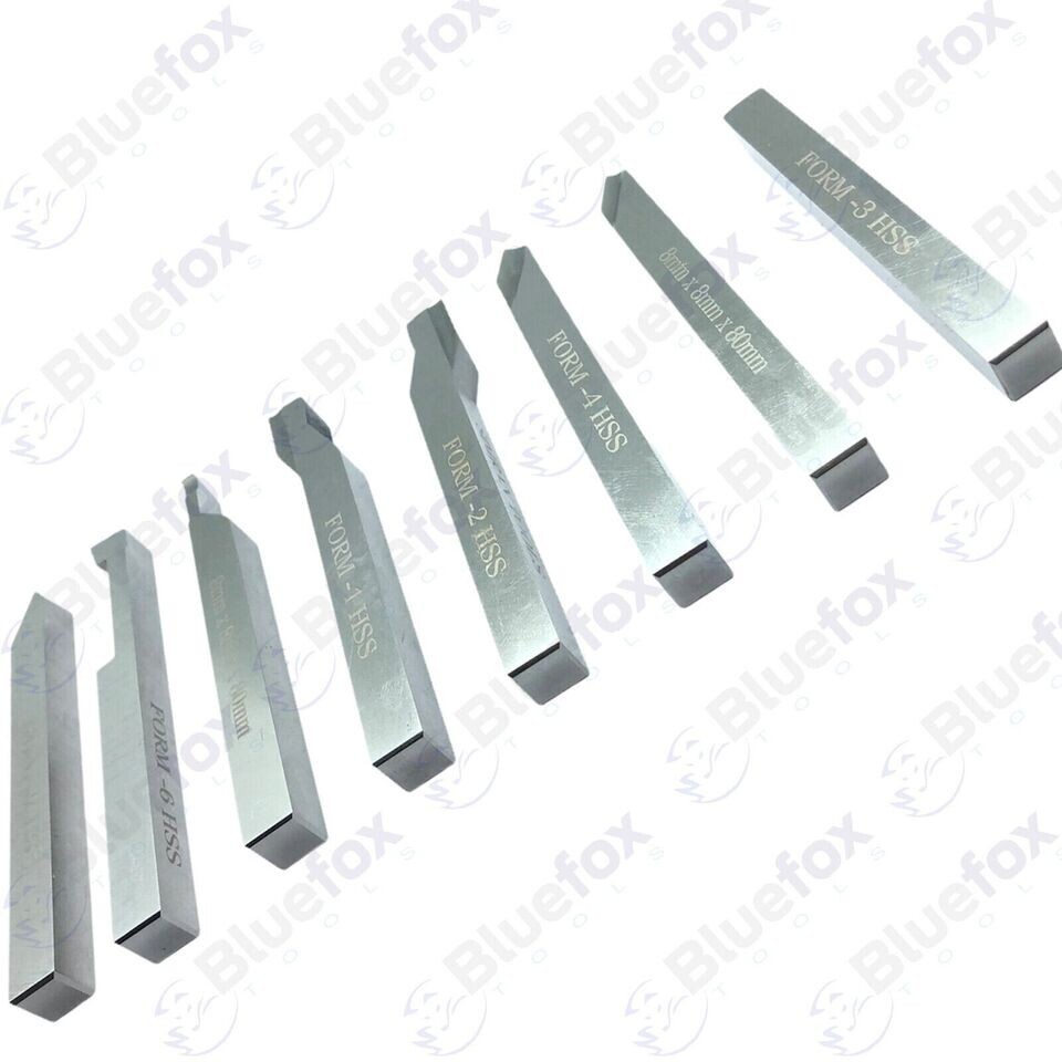 8mm Hss Lathe Form Tools Set 8 Pieces Set Square Shank Lathe Pre – Formed Tools